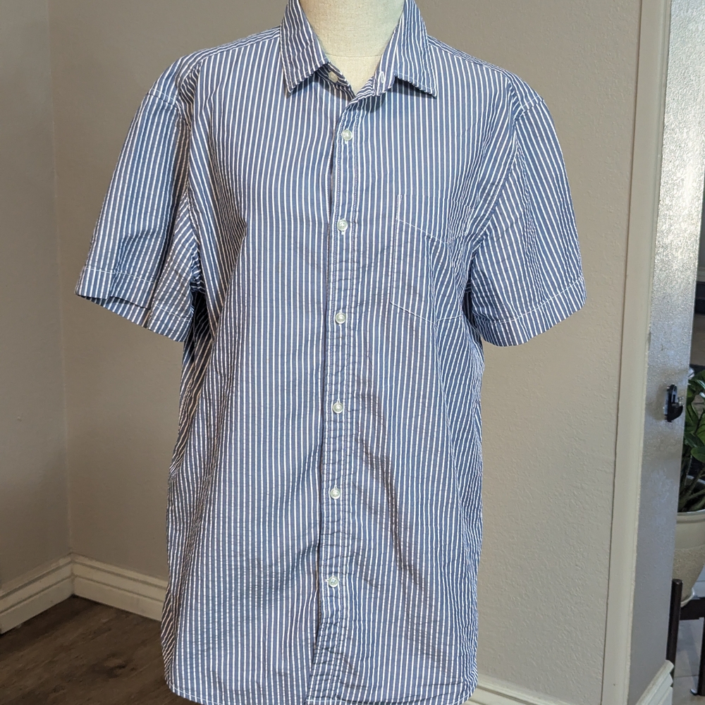 Men's Banana Republic Blue Striped Shirt Size L